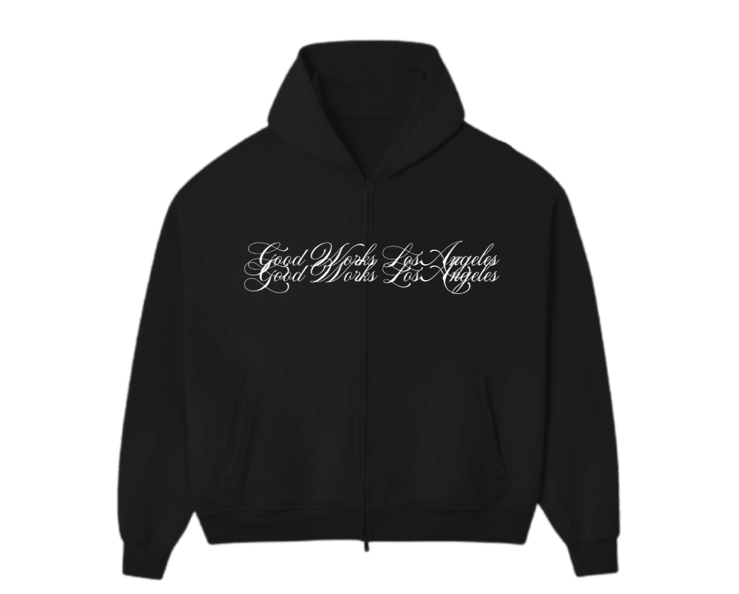 good works script hoodie